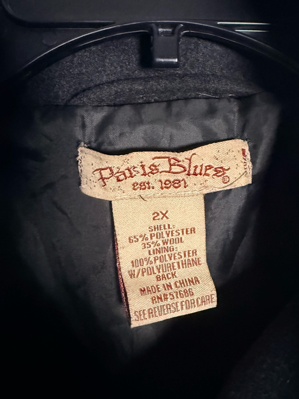 Vintage Y2K," "Wool Blend," and "Plus Size - Picture 3 of 3